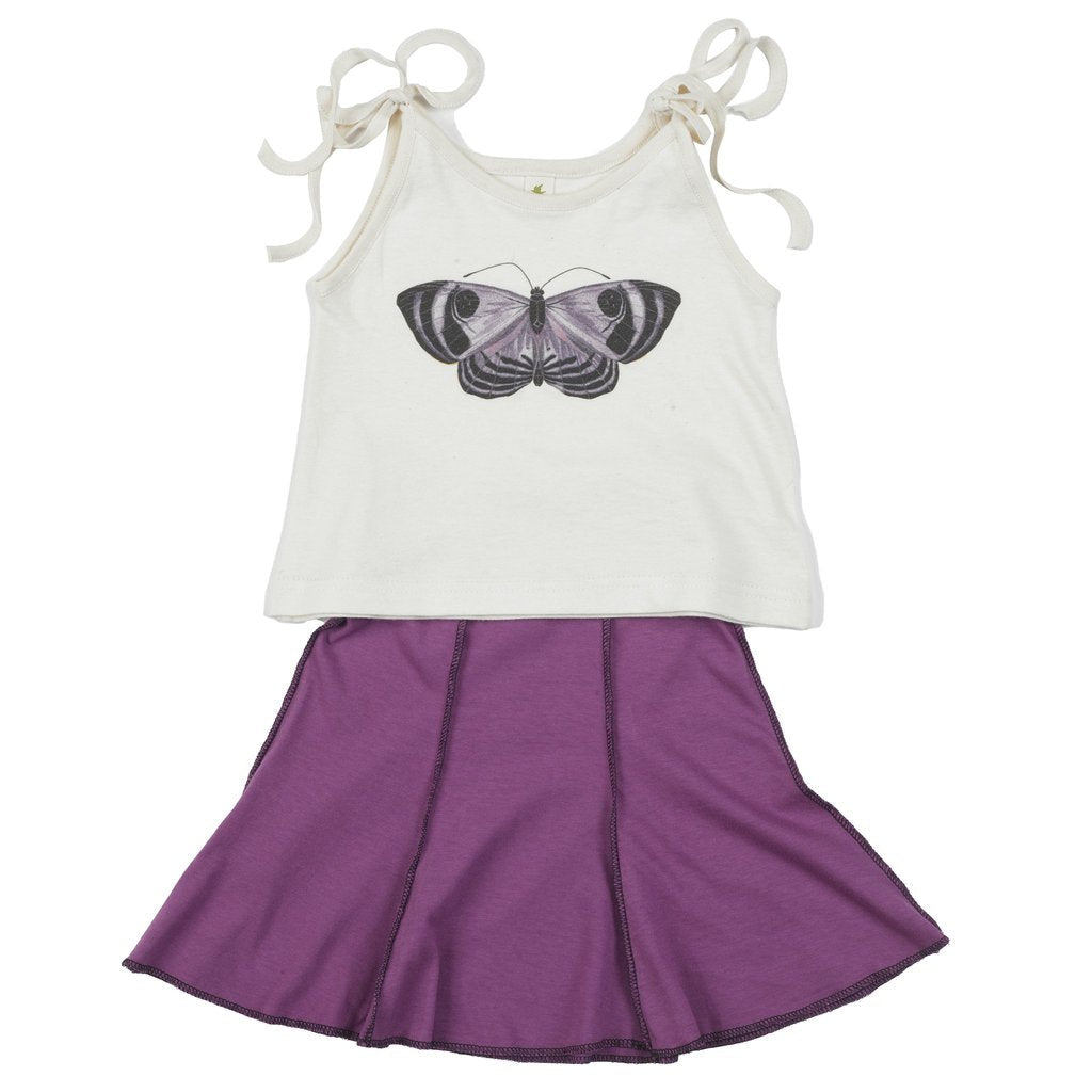Butterfly Crop Tie Tank | Purple Butterfly